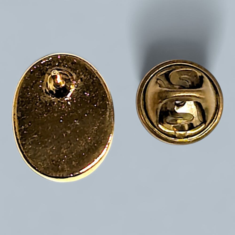 Victorian Pink Angel Cameo Brooch Religious Oval Lapel Pin Gold Tone UV Reactive - Picture 4 of 4